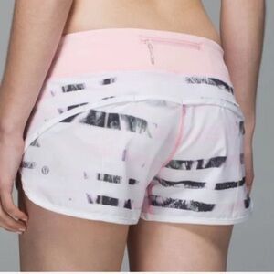 LULULEMON Run Speed Up Short Shorts 2.5" Sz 6 Sunset Stripe Dusty Pink